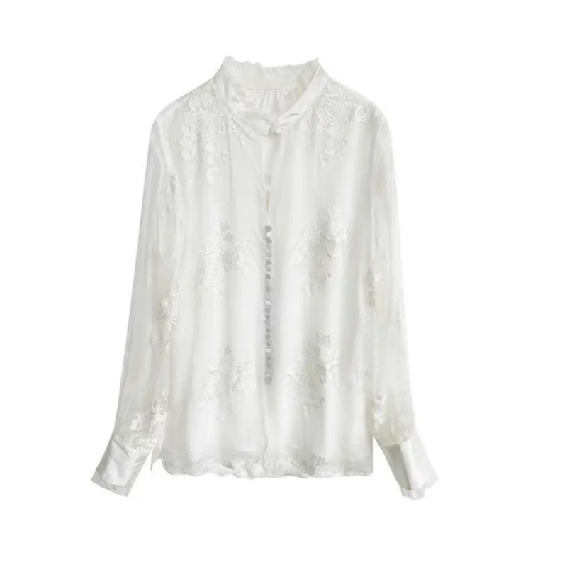 Silk Blouse Button - クリアランス ナチュラル リネン シルク ブラウス シャツ