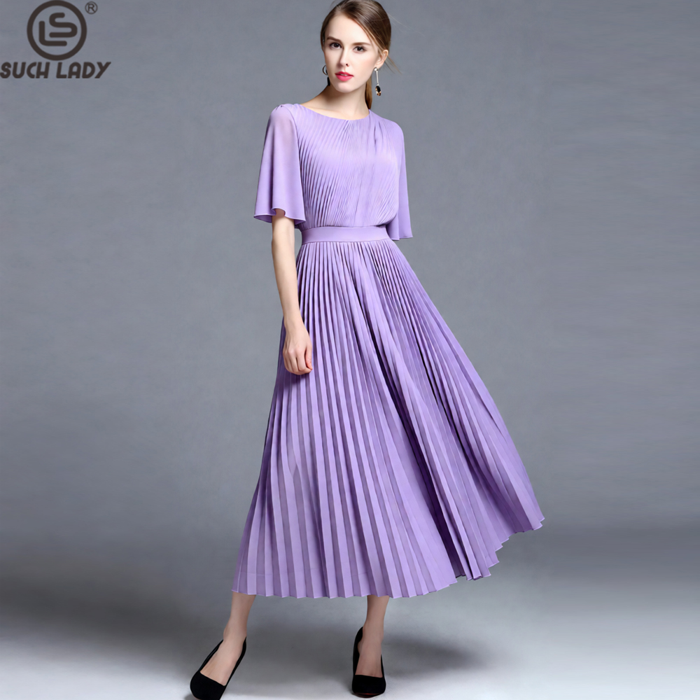 Women'S Formal Wear For A Wedding Guest - 女性用ライラックケープスリーブプリーツミディドレス、ハイネックフォーマルガウン、結婚式のゲストやカクテルパーティーに最適なエレガントなイブニングウェア