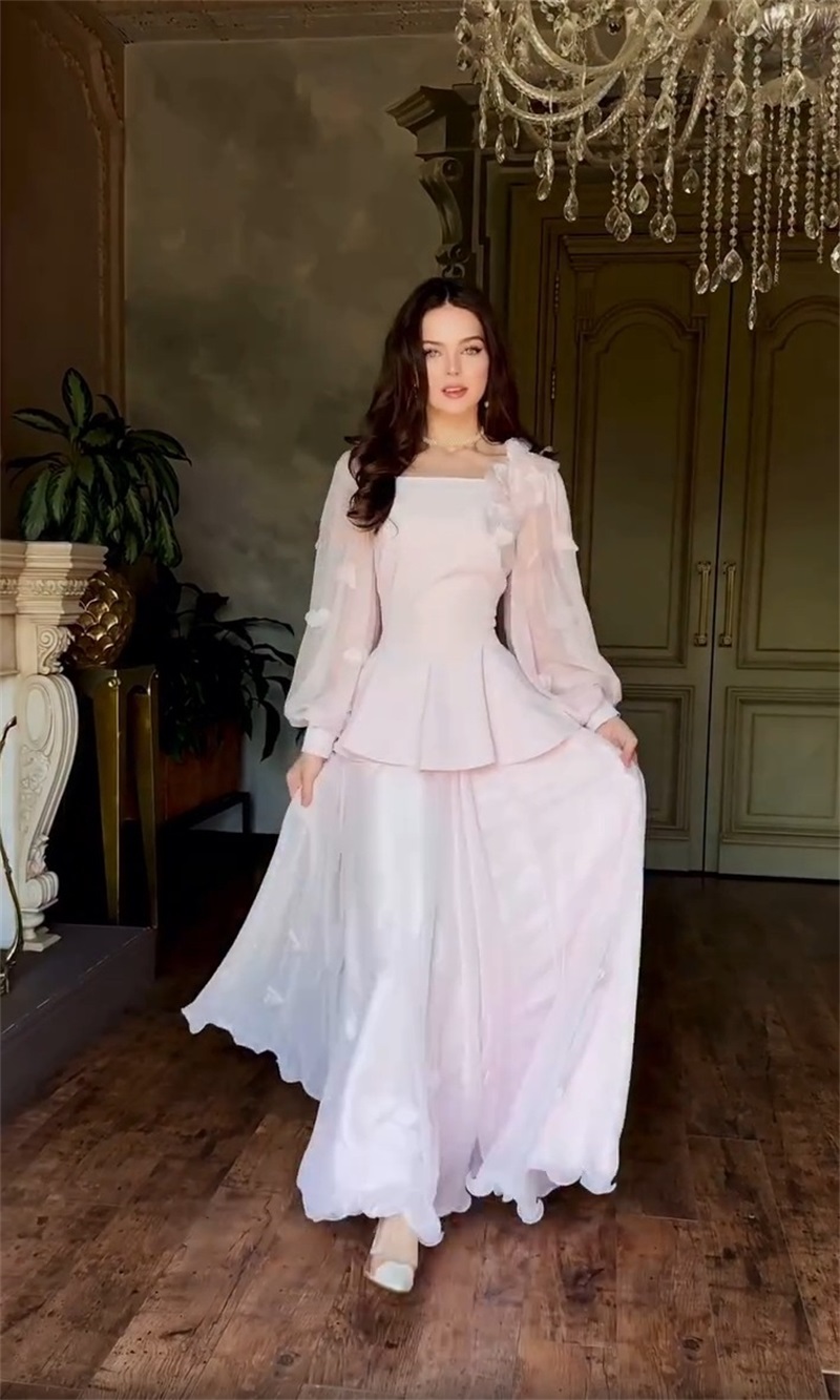 Women'S Formal Wear For A Wedding Guest - アラビア女性用スーツスカートセット2点 ブレザー+プロムドレス 3Dフラワーレースアップ ウェディングパーティガウン フォーマルオフィスレディーゲスト誕生日ローブ
