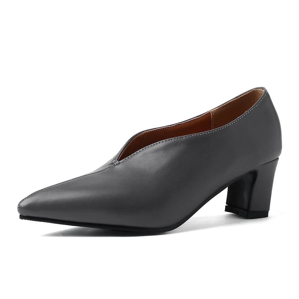 女性用ハイヒールオフィスシューズ,先のとがったつま先,黒とグ - Women Formal Wear For Office のレビューと価格