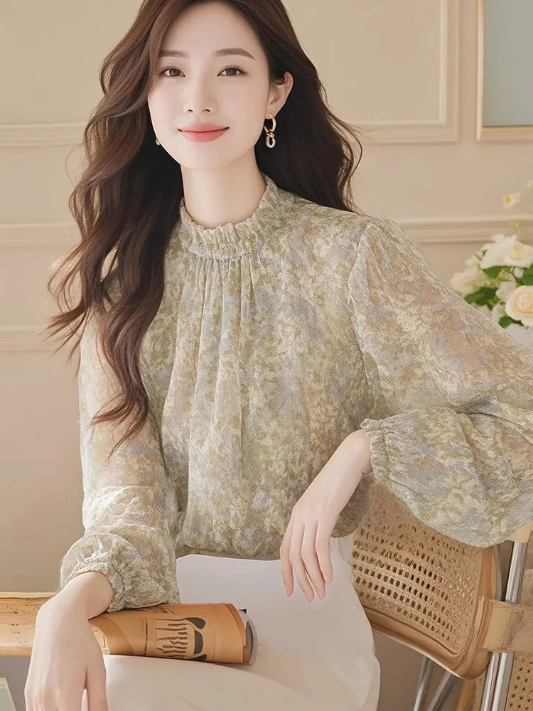 長袖シャツ レディース サテン プリーツ ボタンダウン トッ - Women Formal Wear Korean のレビューと価格