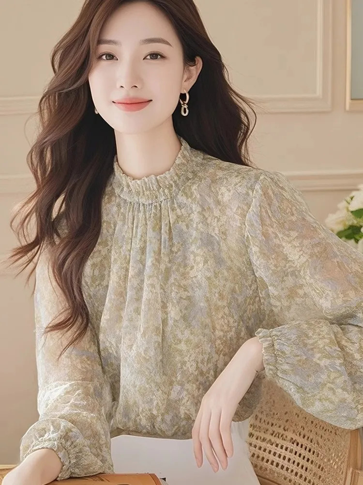 長袖シャツ レディース サテン プリーツ ボタンダウン トッ - Women Formal Wear Korean のレビューと価格
