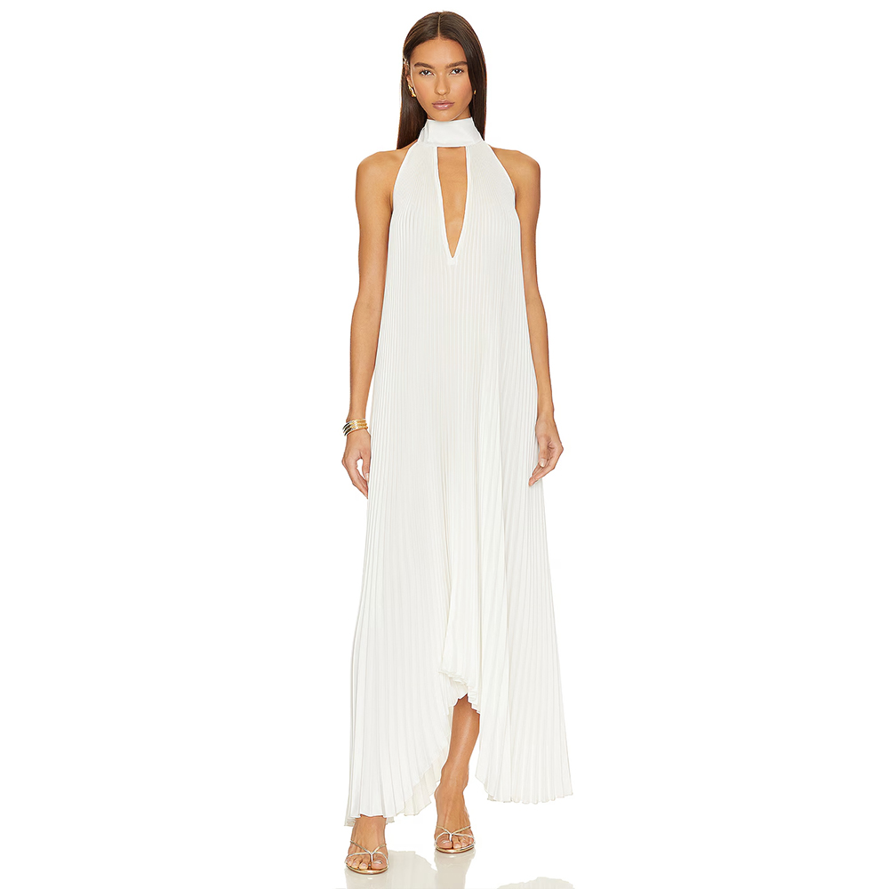 イブニングドレス ディープ V ネック スカーフ フリル プ - Women'S Formal Wear For A Wedding Guest のレビューと価格