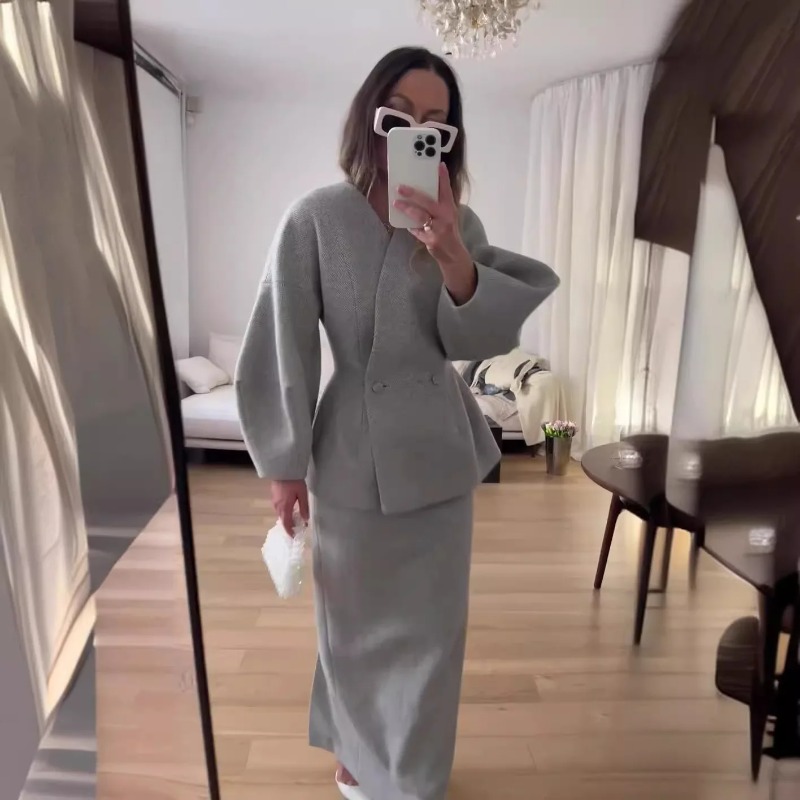 2ピースセット レディース エレガントなブレザーとスカートの - Women Formal Wear For Meeting のレビューと価格