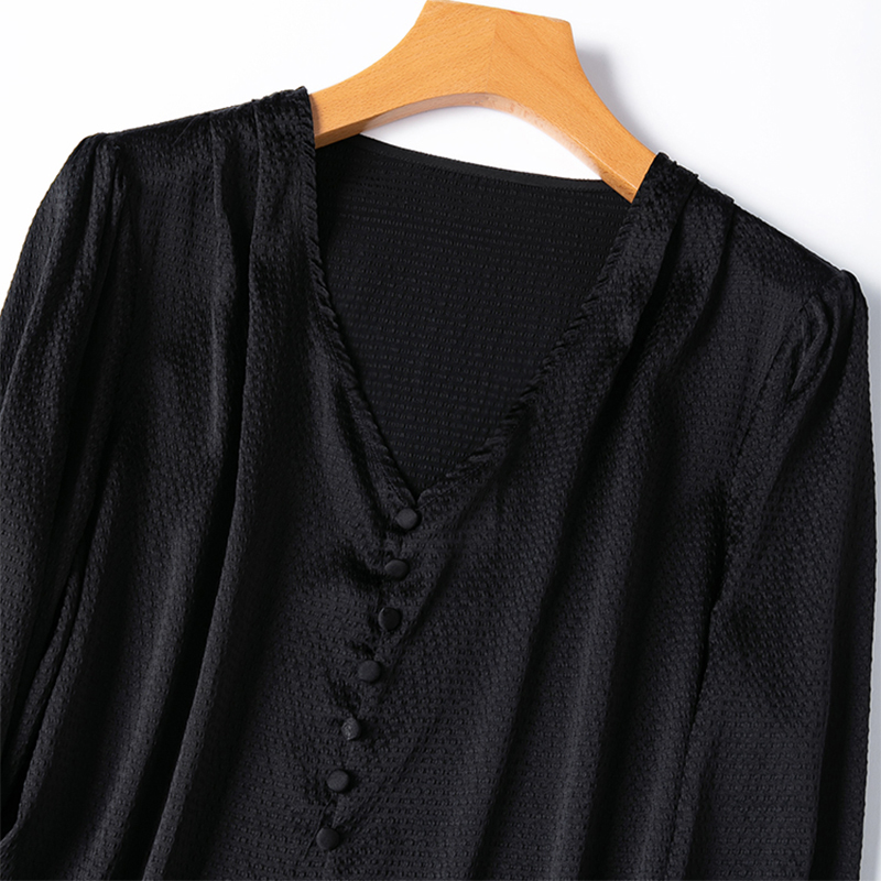 レディースシルクブラウス 93%桑絹 7%スパンデックス 1 - Silk Blouse Button のレビューと価格