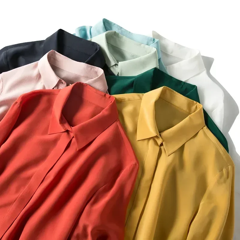 2025年春新作 レディースシルクシャツ 長袖 100%桑絹 - Silk Blouse Button のレビューと価格