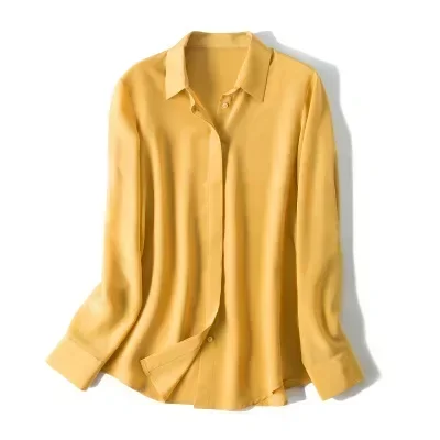 2025年春新作 レディースシルクシャツ 長袖 100%桑絹 - Silk Blouse Button のレビューと価格