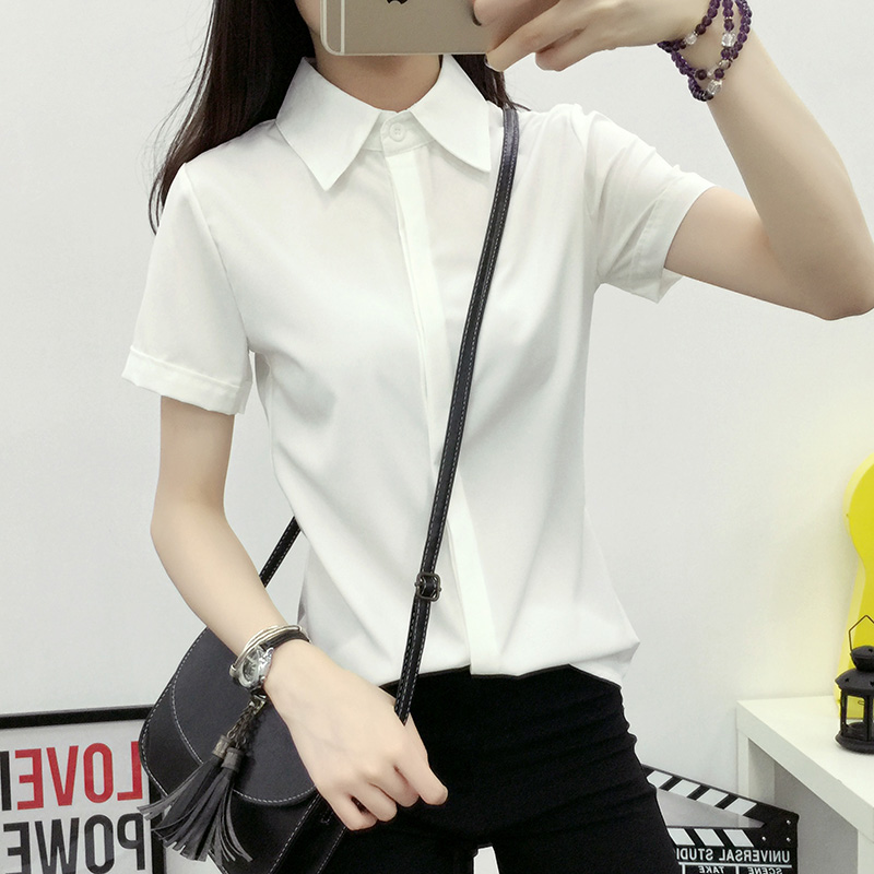 白いルーズ半袖シャツ女性夏韓国スタイル大きいサイズ学生フォー - Women Formal Wear Korean のレビューと価格
