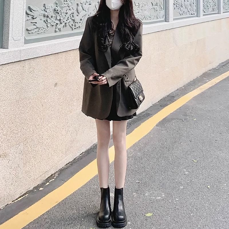 ロングブレザー 女性 非対称デザイン レースアップ 通勤可能 - Women Formal Wear Designers のレビューと価格