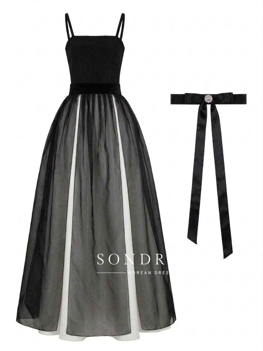 ソンドル カスタムメイド スパゲッティストラップ Aライン  - Women Formal Wear Korean のレビューと価格