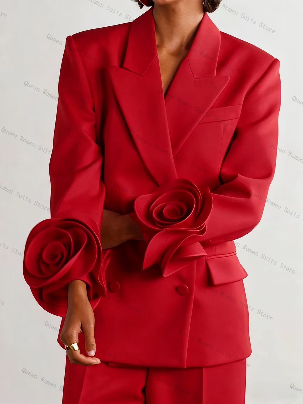 高級レッド女性スーツセット 2 個ブレザー + パンツズボン - Women'S Formal Wear For A Wedding Guest のレビューと価格