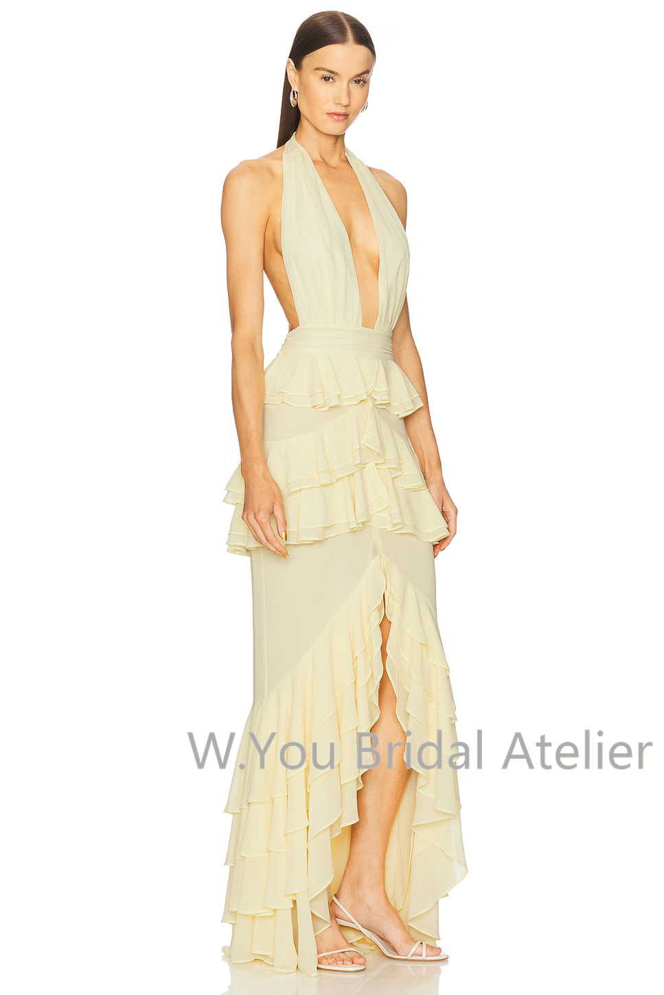 イブニングドレス ディープ V ネック ホルター フロント  - Women'S Formal Wear For A Wedding Guest のレビューと価格