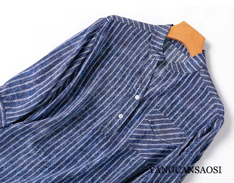 女性の縦型ストライプシャツ、100% 天然マルベリーシルク、 - Silk Blouse Button のレビューと価格