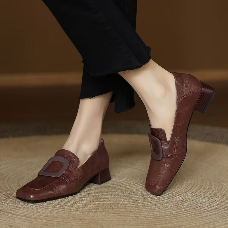 ファッションスクエアバックルデザイナーレディースシューズ20 - Women Formal Wear For Office のレビューと価格