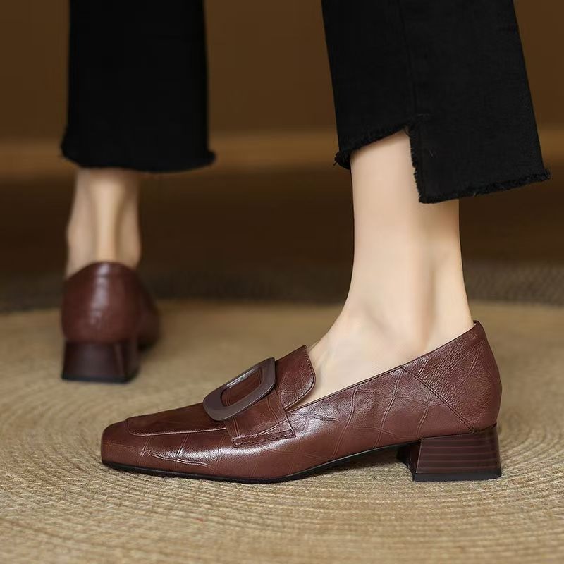 ファッションスクエアバックルデザイナーレディースシューズ20 - Women Formal Wear For Office のレビューと価格