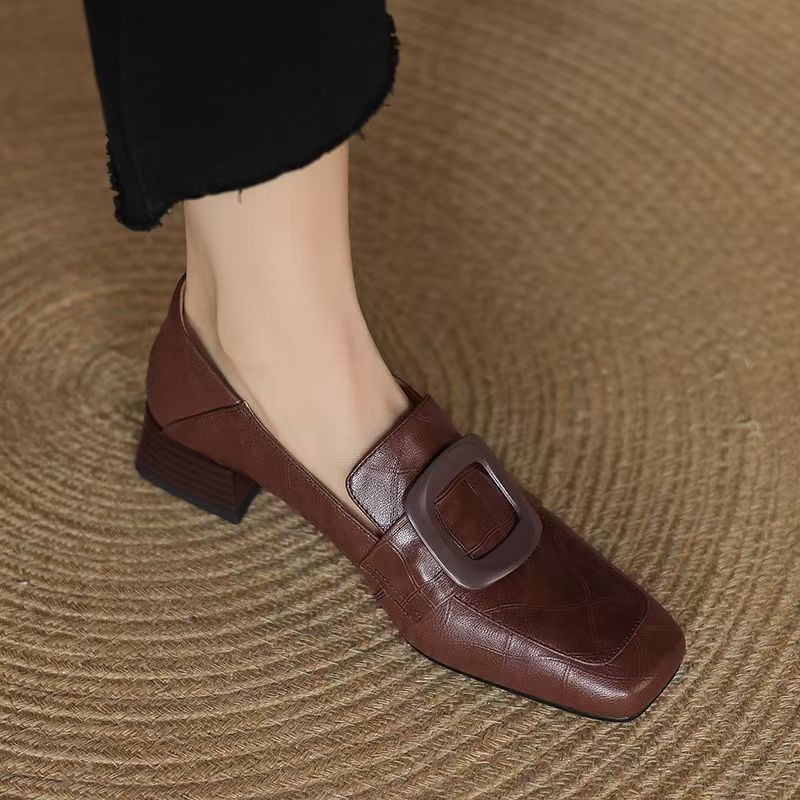 ファッションスクエアバックルデザイナーレディースシューズ20 - Women Formal Wear For Office のレビューと価格